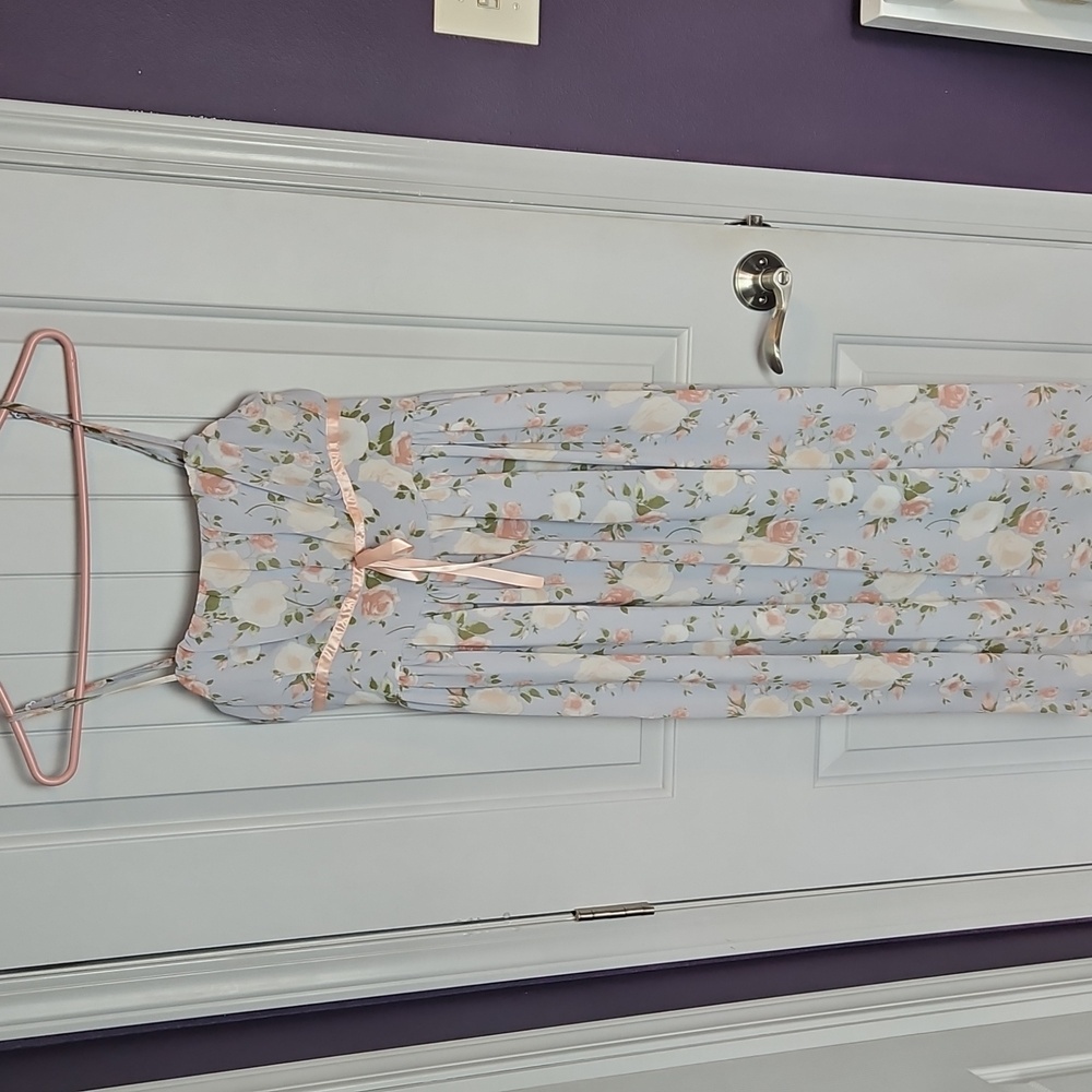 Floral Maxi Dress with Pink Accents